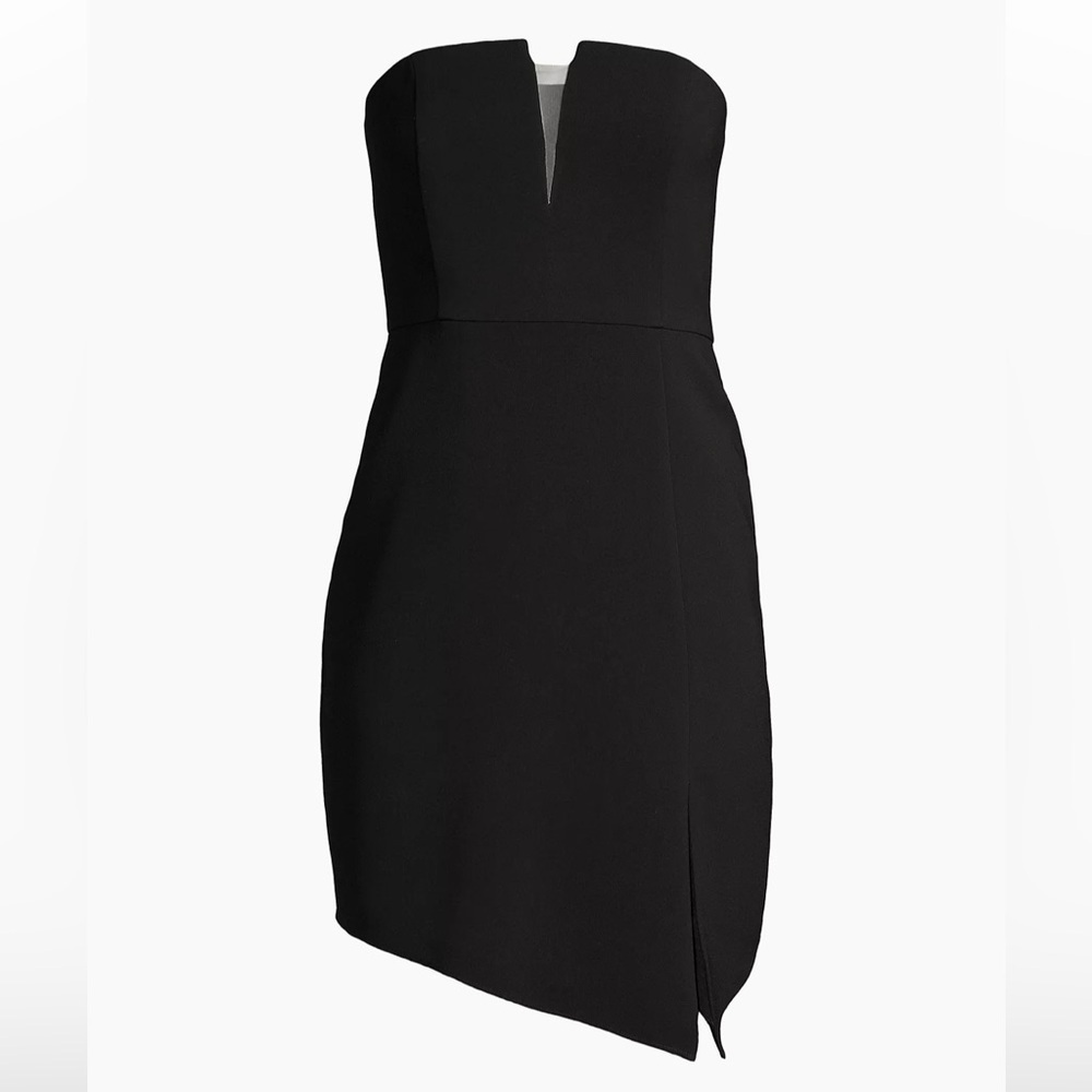 NWT LIV FOSTER ASYMMETRIC HEM SHORT COCKTAIL AND PARTY DRESS BLACK SIZE 12 - Picture 1 of 12